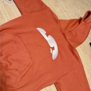Men's Orange Hoodie with White Logo